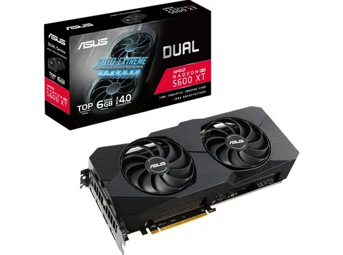 ASUS AMD Radeon Dual RX5600XT 6GB EVO Gaming Grafikkarte - Grafikkarten mit 6GB GDDR6-Speicher, ideal für Gaming mit hoher Auflösung und beeindruckender Kühltechnologie dank Axial-Tech-Lüfter.