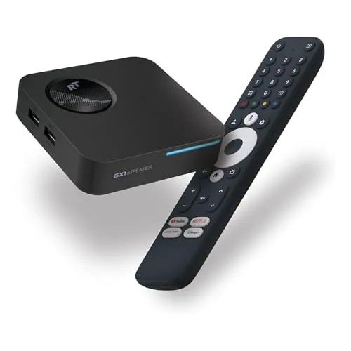 Android Streaming-Box GX1 4K HDR10+ - Streaminggerät mit Google TV, Dolby Vision & Atmos, unterstützt Netflix, Disney+, Prime Video und mehr. Genießen Sie gestochen scharfe 4K Ultra-HD Inhalte!