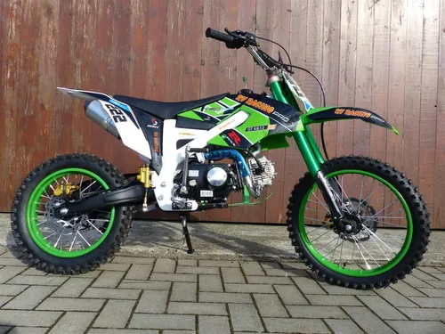 KXD Dirt-Bike 125ccm - Grünes Pitbike für Abenteuer - Motorroller, leistungsstarkes 4-Takt Dirtbike für Enduro-Cross und Offroad-Abenteuer, ideal für Fahrspaß im Freien.