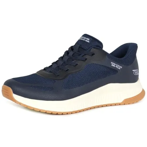 Slip-On Sneaker SKECHERS "BOBS SQUAD 4", Damen, Gr. 40, blau (navy) - Sportliche Slip-On Sneaker mit atmungsaktivem Mesh-Obermaterial und innovativem Skechers Memory Foam für optimalen Tragekomfort. Ideal für Freizeit und Alltag.