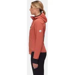 Mammut Aenergy SO Hybrid Hooded Women's Jacket brick/black M - M - Funktionsjacken: Vielseitige Kapuzenjacke aus Softshell und Stormfleece, ideal für Wind- und Wetterschutz bei Outdoor-Aktivitäten.