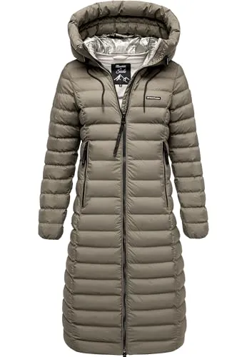 REPUBLIX Damen Gefütterte Winter Jacke Mantel Parka mit großer Kapuze RJ-8022 Olive S