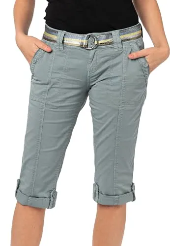 Fresh Made Caprihose Damen – Sommerliche Caprihose mit buntem Gürtel - Caprihosen für Damen, aus hochwertigem Stretchstoff, variabel in der Länge und perfekt für den Sommer. Ideal für einen fröhlichen, farbenfrohen Look.