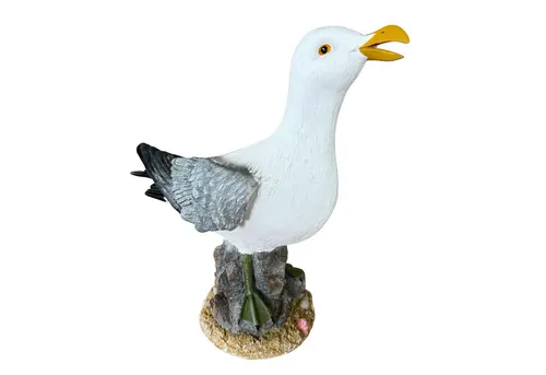 Online-Fuchs Dekofigur Möwe Fiete - Maritime Gartenfigur für Außen - Dekofiguren für den Garten, wetterfest und ideal für maritime Dekoration im Außenbereich, Höhe: 28 cm.
