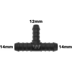 WamSter® T Schlauchverbinder Pipe Connector reduziert 14mm 14mm 12mm Durchmesser