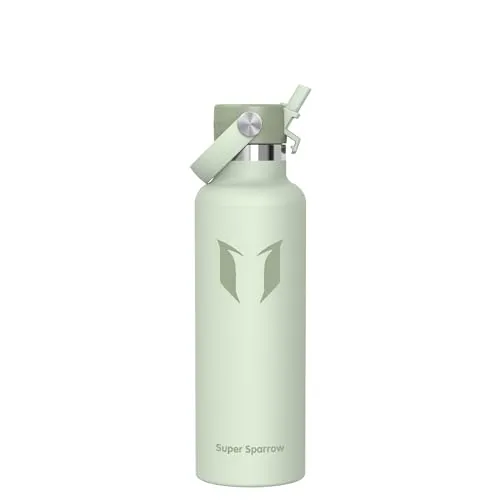 Super Sparrow Trinkflasche Edelstahl - Ultraleicht Thermobecher - 750ml - Standardmund Stroh-Deckel - BPA-Frei Thermoskanne, Thermosflasche für Sport, Travel, Schule, Outdoor