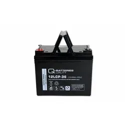 Q-Batteries 12LCP-36 - 12V 36Ah AGM Deep Cycle Akku - Batterien & Akkus, wartungsfreier AGM-Akku mit hoher Zyklenfestigkeit, ideal für E-Scooter und Elektromobile, bietet Sicherheit durch Ventilregulation und ist auslaufsicher.