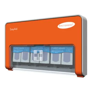 Actiomedic Pflasterspender EasyAid Detect mit 90 Strips - Pflaster & Pflasterspender, ideal für den Lebensmittelbereich mit 90 detektierbaren Pflastern und hygienischer einhändiger Bedienung.