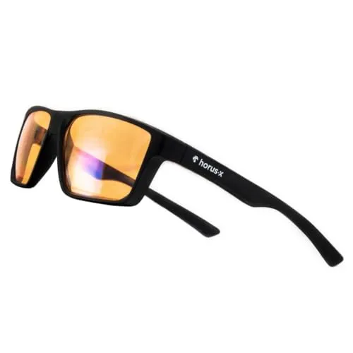 Horus X ® Gaming Brille mit Blaulichtfilter - Blaufilterbrille für Gamer, reduziert Augenbelastung und verbessert den Schlaf durch 100% Blaulichtfilterung und UV-Schutz. Ultraleichter Rahmen für optimalen Komfort.