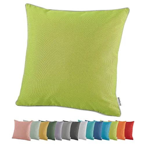 heimtexland ® Outdoor Lounge Dekokissen mit Lotus Effekt – Wetterfest und Pflegeleicht - Stylisches 45x45 cm Outdoor-Kissen mit LOTUS-EFFEKT: schmutz- und wasserabweisend, schnelltrocknend und pflegeleicht. Ideal für Garten und Balkon, abziehbar und maschinenwaschbar bei 30°. Zertifiziert nach OEKO-TEX Standard 100.
