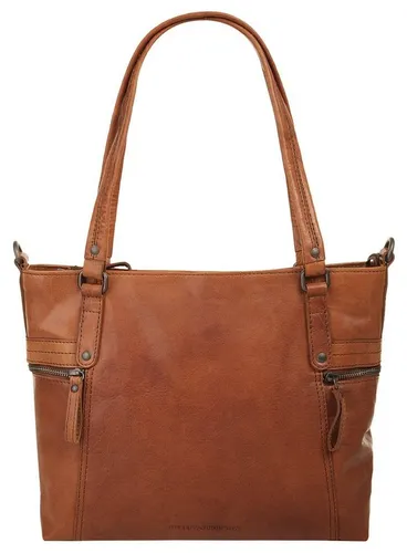 Spikes & Sparrow Shopper Damen 020060 cognac - Stylische Handtasche aus 100% echtem Leder im Vintage Look, ideal für Alltag und Freizeit. Mit übersichtlichem Hauptfach, mehreren Reißverschlussfächern und abnehmbarem Schulterriemen.