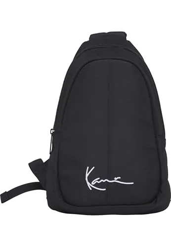 Karl Kani Unisex KA-BG021-001-01 Signature Crossbody Bag - Messenger-Bag in einheitlichem Schwarz, verstellbare Träger für individuellen Komfort, ideal für Alltag und Freizeit mit ausreichend Platz für alle wichtigen Gegenstände.