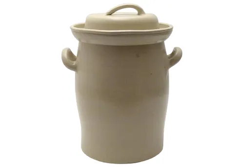 Erning & Söhne Gärtopf mit Deckel - Gärtopf aus Keramik mit Salzglasur, ideal für die Herstellung von Sauerkraut und anderen Fermenten, Volumen 10 l, hochwertig und in Deutschland gefertigt.