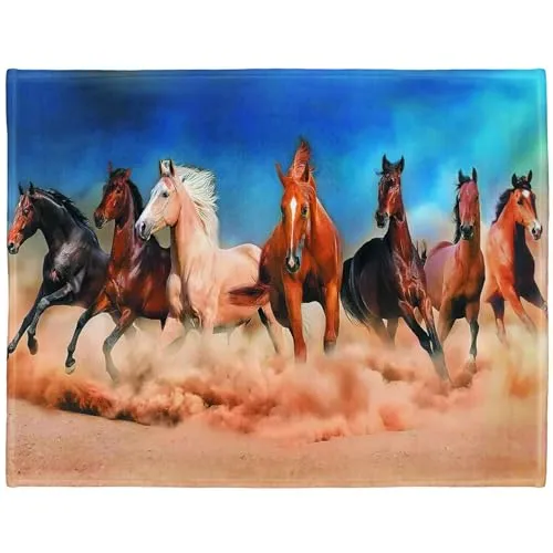 YISUMEI Bedruckte Kuscheldecke Wüste Pferd Decke Flauschig Weich Fleecedecke 150x200 cm