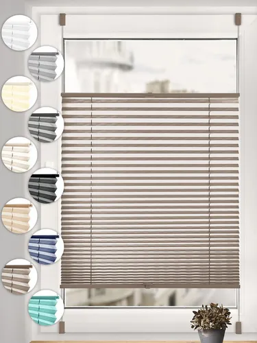 Sonello Plissee Klemmfix ohne Bohren, blickdicht, Klemmfix, verspannt, 30cm x 100cm Braun Faltrollo, Easyfix, Blickdicht, Lichtschutz Sonnenschutzrollo verspannt, Jalousie Rollo für Fenster & Tür, einfache Montage, in verschiedenen Farben und Größen