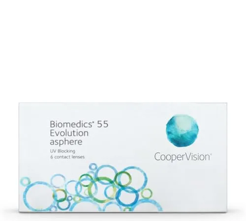 BIOMEDICS EVOLUTION CooperVision Biomedics 55 Evolution Monatslinsen weich, 6 Stück / BC 8.80 mm / DIA 14.20 mm / 2.75 Dioptrien