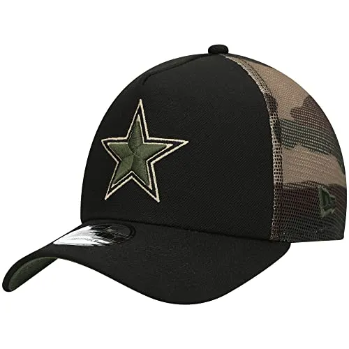 New Era Snapback Trucker Cap - Dallas Cowboys Wood Camo - Verstellbare Snapback-Mütze mit Mesh-Rücken in Schwarz und Holz-Camo-Design, ideal für Fans und stilbewusste Träger.