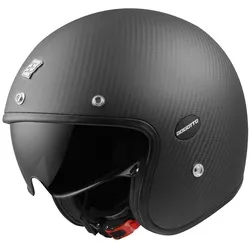 Bogotto V587 Carbon Jethelm, Größe XS - Leichter Carbon-Motorradhelm mit integriertem Sonnenvisier und herausnehmbaren Wangenpolstern für optimalen Komfort und Sicherheit.