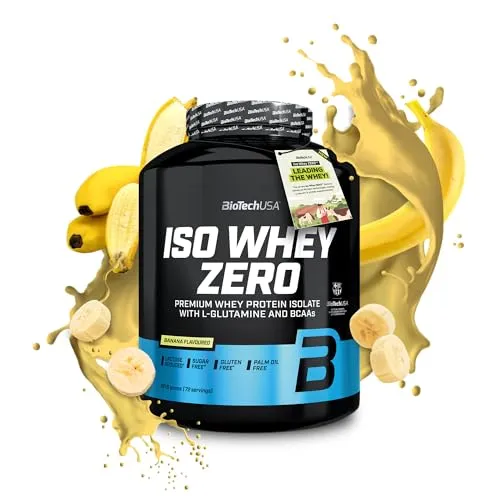 BioTechUSA Iso Whey Zero | Premium Whey Protein Isolate | Grass-Fed | Enzyme-Free | Sugar- and Gluten-free, 1816g, Banane