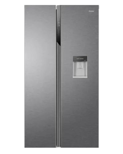 Haier Side-by-Side Kühl Gefrierkombination HSR3918EWPG - Kühlschrank mit 521 L, No Frost Technologie und Wassertank für jederzeit frisches Wasser ohne Wasseranschluss. Perfekt für maximale Ordnung und frische Lebensmittel!