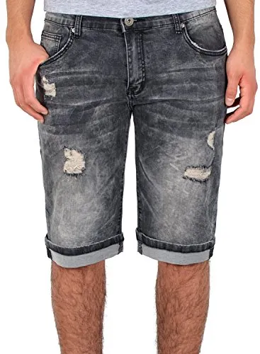 ESRA Herren Jeans Shorts A415 – Stilvolle Sommer-Bermuda - ESRA Herren Jeans Shorts A415: Diese bequeme Shorts bietet perfekten Tragekomfort im Sommer. Mit Stretch für optimale Bewegungsfreiheit und im lässigen 5-Pocket Style, ideal für jeden Anlass.