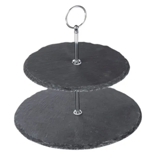 Haushalt International Etagere Etagere aus Schiefer, 2er Maße: ca. 20 x 25cm, (1-tlg)