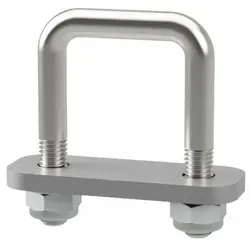 SUPROD Schrauben-Set U-Bügelschraube M10 mit Klemmplatte und Stopmuttern verzinkt M10, LW=41, LH=65 mm