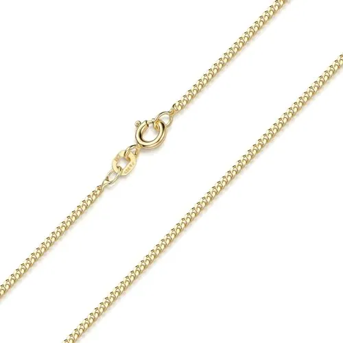 MATERIA by Matthias Wagner Damen Halskette gold 50cm Panzerkette aus 925 Silber - Elegante Panzerkette für Damen aus 925 Sterling Silber mit hochwertiger Doublé Vergoldung. Das flache Design sorgt für hohen Tragekomfort und eine stilvolle Optik.