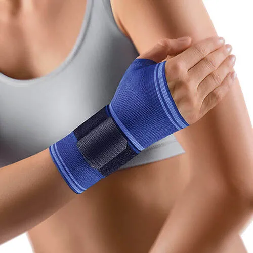 Bort Handgelenkstütze mit Daumenauslarge blau - Optimale Unterstützung für Ihr Handgelenk - Bandage zur Stabilisierung des Handgelenks mit Daumenöffnung, ideal für Sport und Alltag.