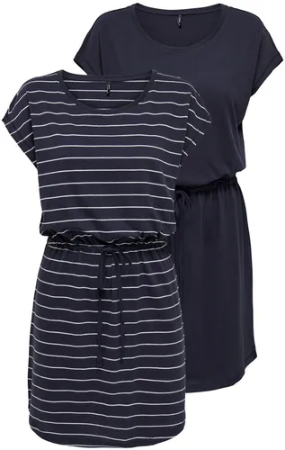 Shirtkleid "ONLMAY LIFE S/S DRESS 2 PACK CS JRS" - Flexibel taillierbar, Gr. XL, 2er-Pack - Sommerkleider: Vielseitiges Shirtkleid im 2er-Pack, ideal für legere und schicke Looks, aus weichem Jersey für höchsten Tragekomfort.