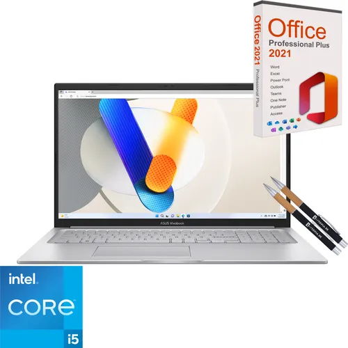 Asus VivoBook X170 - Intel Core i5 - 500GB SSD - 32GB DDR4-RAM - Windows 11 Pro + MS Office 2021 Pro - 44cm (17.3") Display - Beleuchtete Tastatur
