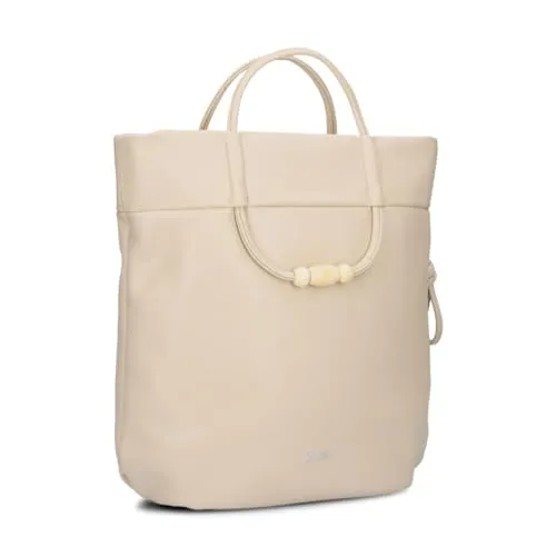 ZWEI Damen Tote Bag Perla PE120 im Boho-Look - Umhängetaschen mit 9 Litern Stauraum, verspielter Perlen-Verzierung und geflochtenem Makramee-Tragegurt – ideal für trendige Sommer-Outfits!