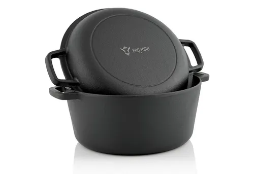 BBQ-Toro Gusseisen Topf 6,8 Liter - Traditioneller Gusstopf Kazan mit Deckel, bereits eingebrannt und vielseitig für Kochen, Braten, Schmoren und Frittieren einsetzbar