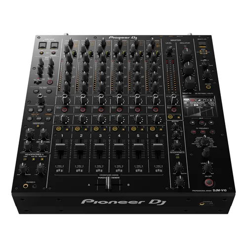 Pioneer DJ DJM-V10 Mixer – Professioneller 6-Kanal Clubmixer - Sonstiges DJ-Zubehör mit herausragender Klangqualität und innovativen 4-Band EQ für präzise Soundanpassung. Ideal für kreative DJ-Performances.