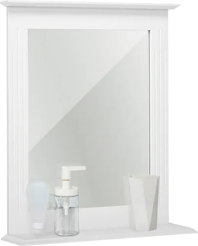 Mondeer Badspiegel mit Ablage 46x12x55.5 cm - Umweltfreundlich und platzsparend - Badspiegel aus umweltfreundlichem MDF mit wasserdichter Oberfläche, ideal zur Aufbewahrung kleiner Gegenstände. Perfekte Größe für Wandmontage und einfache Installation.