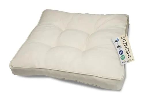 sunnypillow Gartenkissen 60x60 cm - UV-beständig und komfortabel - Polster für Stühle & Sessel, ideal für Gartenmöbel mit 10 cm Dicke für höchsten Sitzkomfort und langlebiges, wasserabweisendes Material.