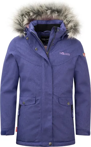 Trollkids Parka "Oslo XT" in Lila, Größe 140 - Funktionsjacke für Kinder, wasserdicht (10.000 mm), atmungsaktiv und winddicht mit abnehmbarer Kapuze und Kunstfellbesatz - ideal für jedes Wetter!