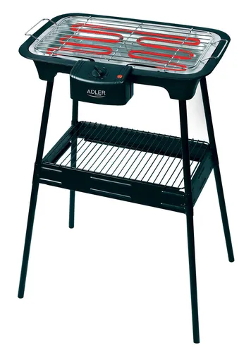 Adler AD 6602 Elektrogrill 2in1 Stand- und Tischgrill - Grills: 2000 Watt leistungsstarker Elektrogrill für vielseitigen Einsatz, ideal für BBQs auf dem Balkon oder im Garten.