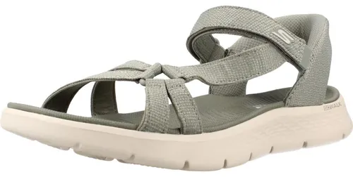 Skechers Slip-Ins Go Walk Flex Sandal Illuminate Damen Trekking-Sandalen Hellgrün - Sportliche Damen Trekking-Sandalen mit praktischem Klettverschluss und leichtem Design. Ideal für den schnellen Einstieg und den ganzen Tag über Komfort dank Goga Mat®-Fußbett und Ultra Go® Dämpfung.