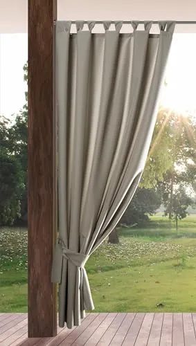 Eurofirany Garden Outdoorvorhang 155x260 cm - Wetterfester Outdoorvorhang für Pavillon, Terrasse oder Pergola, schützt vor UV-Strahlen und Wind, pflegeleicht und langlebig in stilvollem Cappuccino.