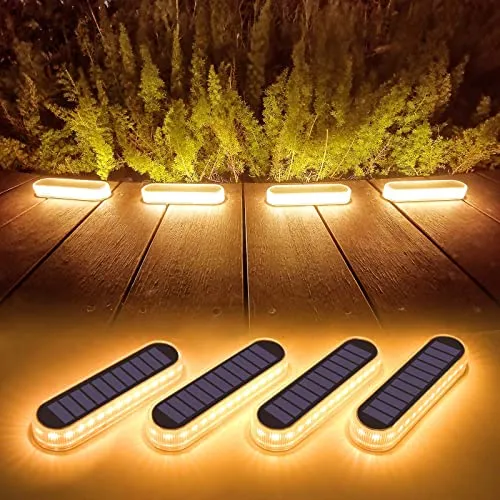 Lacasa Solar Bodenleuchten Aussen - 40LM LED Stufenleuchte - Wegeleuchten mit 40LM warmweißem Licht für sichere Gartenbeleuchtung. Wasserdicht nach IP68, einfach zu installieren, ideal für Treppen und Gehwege.