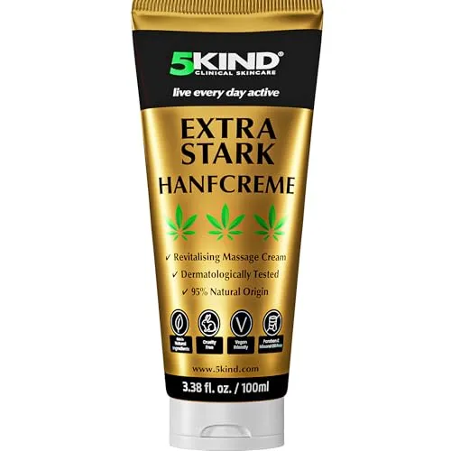 5kind Extra starke Hanfcreme 100 ml - Aschesauger - Verwöhnen Sie Ihre Haut mit der beruhigenden Wirkung von Hanföl. Ideal zur Hautpflege und bei trockenen Stellen.