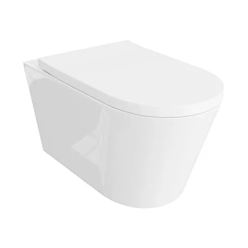LAVITA Versoni Wand-WC mit Soft-Close und TORNADO Spülsystem - Elegantes wandhängendes WC in Weiß mit hygienischem spülrandlosem Design. Der komfortable Soft-Close Sitz und das effiziente TORNADO Spülsystem garantieren leisen Betrieb und optimale Reinigung.