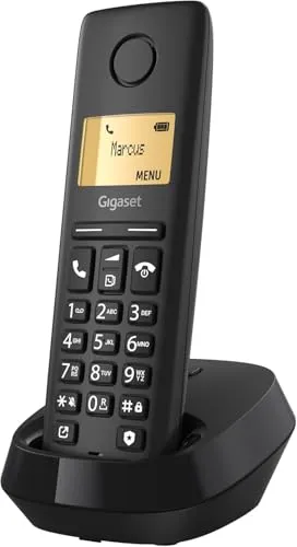 Gigaset Pure 120 - Schnurloses Telefon mit Anrufschutz und ECO DECT - Festnetztelefon mit beleuchtetem Display, Anrufschutz und 14 Stunden Sprechzeit. Ideal für klare Kommunikation und einfache Bedienung.