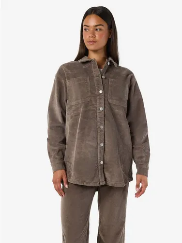 Cordjacke NOISY MAY "NMALVA L/S SHACKET COLORED CORDUROY NOOS", Damen - Funktionsjacke aus 98% Baumwolle, pflegeleicht und elastisch, ideal für stilvolle Outfits und warme Spaziergänge.