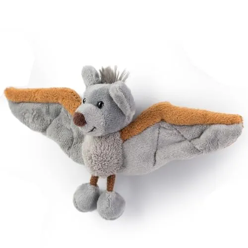 Magnetfledermaus „Vampi“ - Schaffer 3518 - Magnettier ca. 10 cm - weiches Plüschtier mit Magneten - Spielzeug Fledermaus - Magnet Geschenk - Kinder ab 3 Jahren, Grau-braun