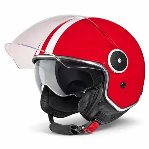 VINZ Arenas Jethelm mit Doppelvisier - Sicher und komfortabel für jeden Fahrstil - Motorradhelm mit ECE 22.06 Zertifizierung, leichtes Design und integriertem Sonnenvisier für maximalen Fahrkomfort und Sicherheit.