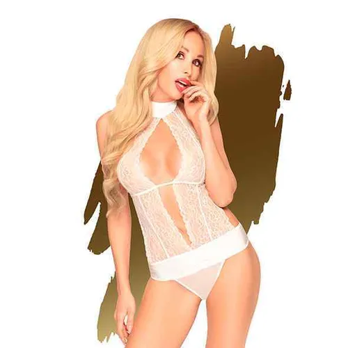 PENTHOUSE Perfect Lover Body Stringbody Sexy Dessous Spitze Playsuit White L/XL