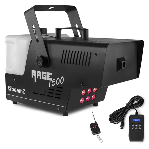 BeamZ Rage1500LED Nebelmaschine, 6x9W RGB-LED's - Funkfernbedienung - DMX