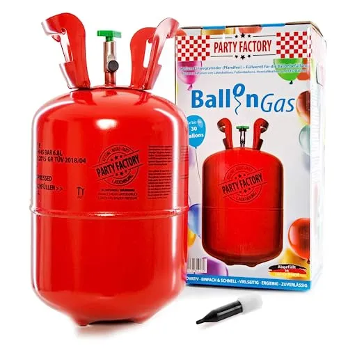Helium Ballongas für 30 Ballons | Heliumflasche 200L Gasfüllung Folienballons Luftballons | Party Hochzeit